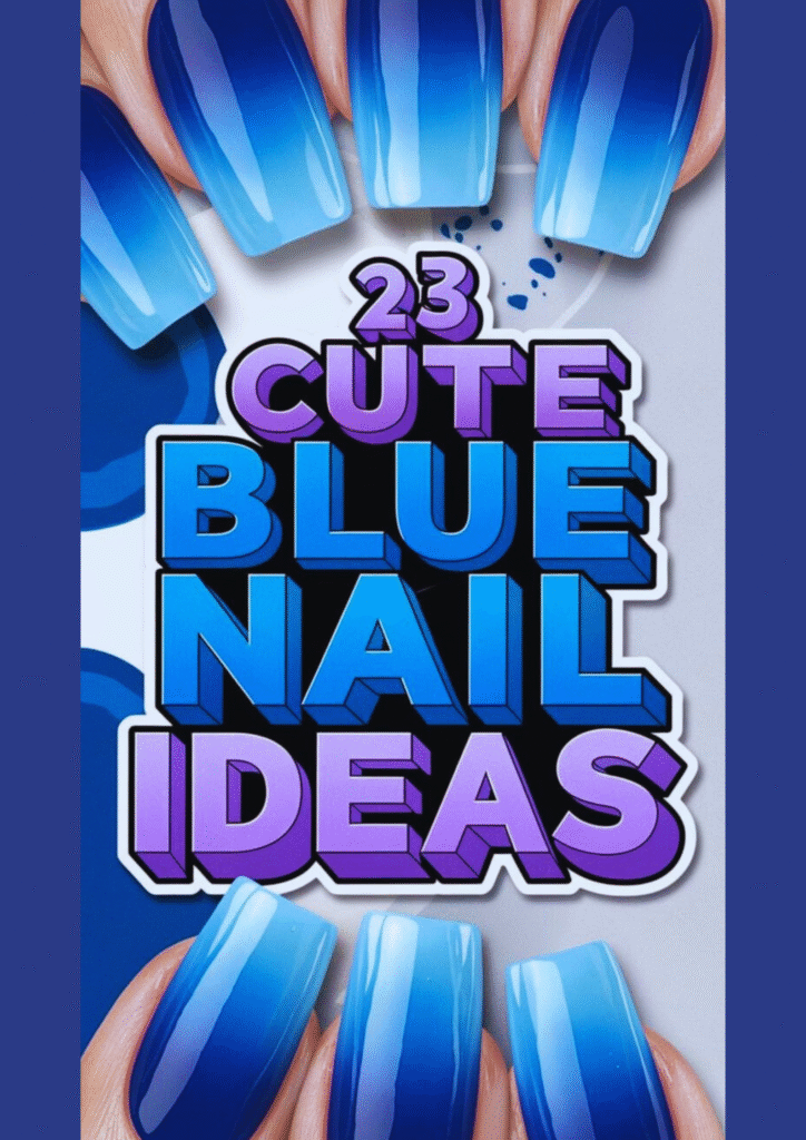 short nail designs blue