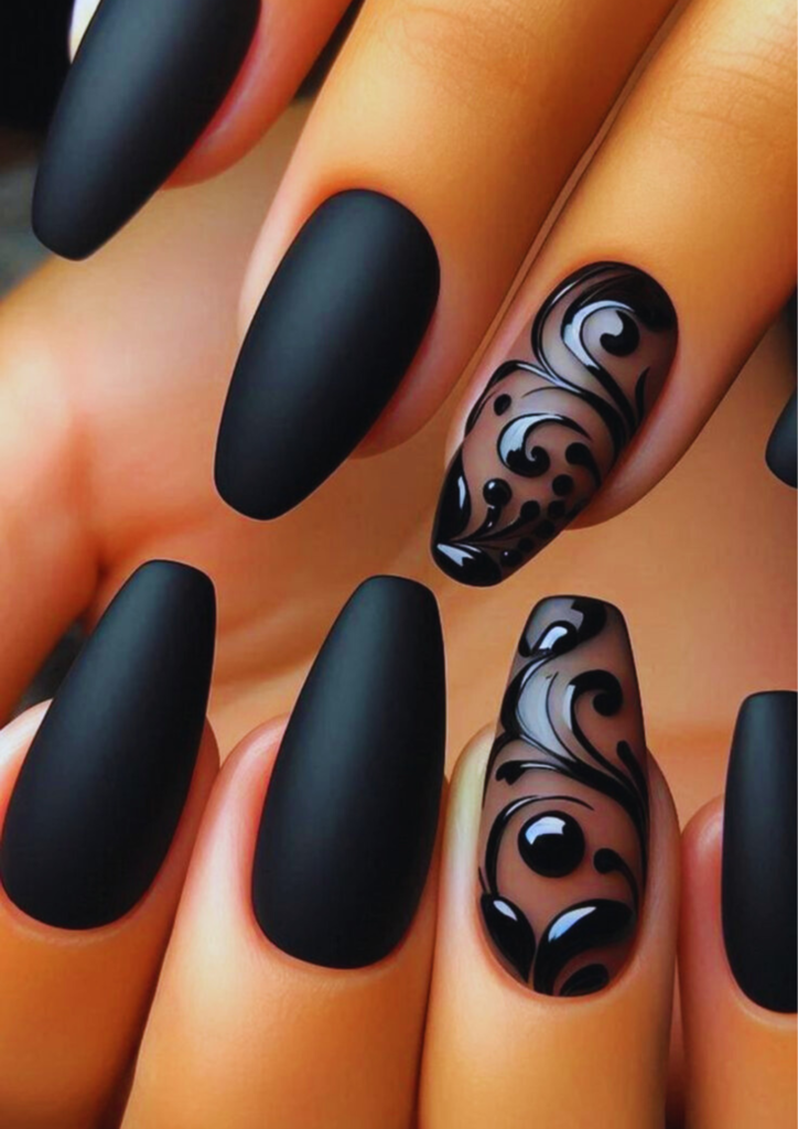 Black Nails Design